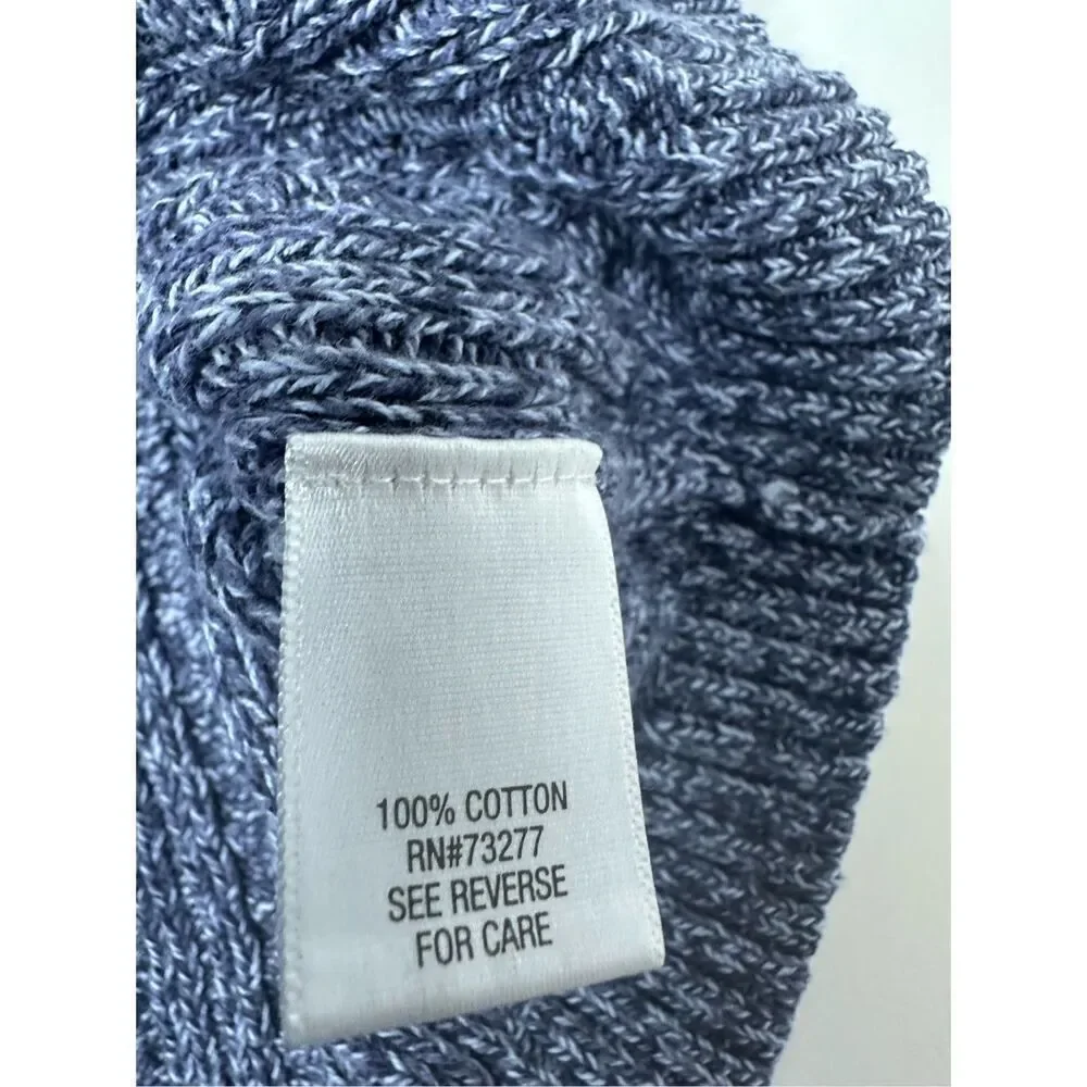 croft & barrow Blue V-Neck Cable Knit Sweater - fits more like a 1x